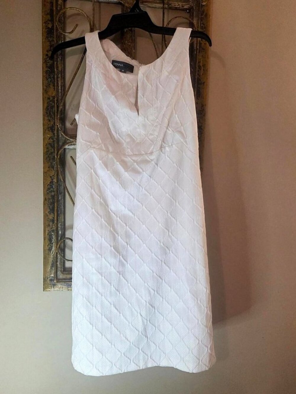 Donna Ricco New York Sleeveless Textured Dress White Little White Dress Size 10